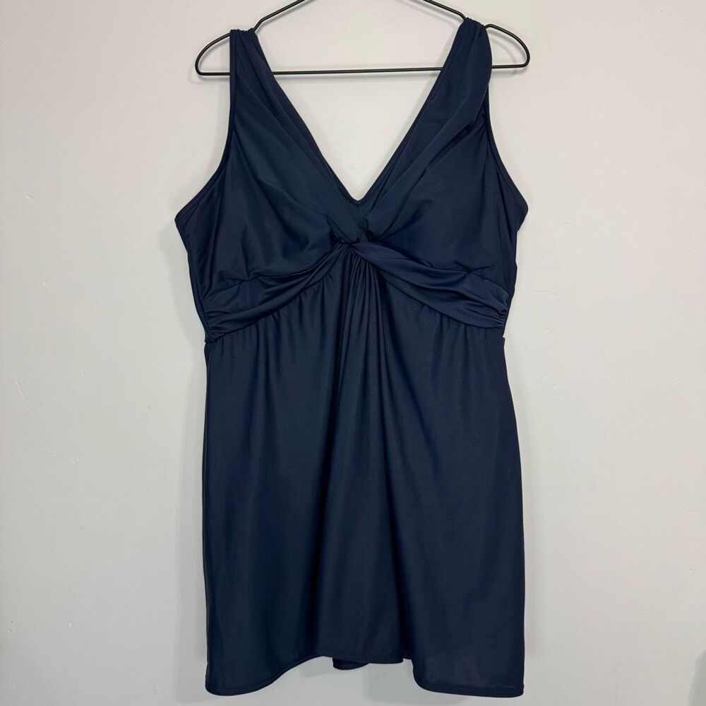 Miraclesuit Navy Marais Swim Dress 22W